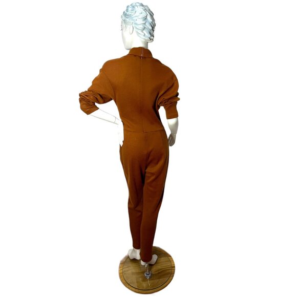 1980s knit jumpsuit with pleated pants Size M - Picture 3 of 4